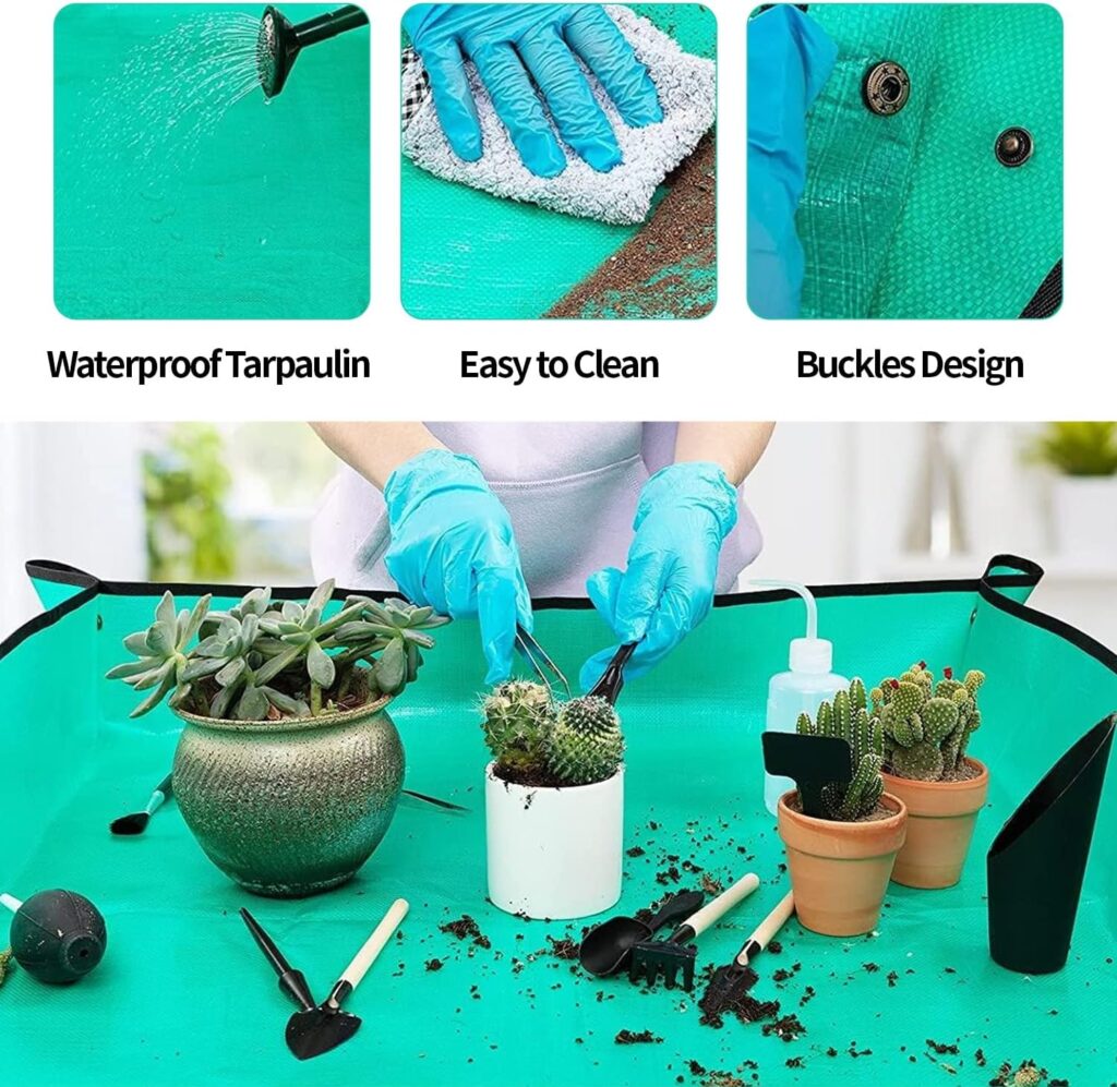 Pack of 58 Succulent Tool Set - 25.9 Inch Indoor Plant Potting Mat with Storage Bag, Garden Flowers Plant Transplanting Supplies, Succulent Kit for Plant Care, Gardening Gifts for Men Women